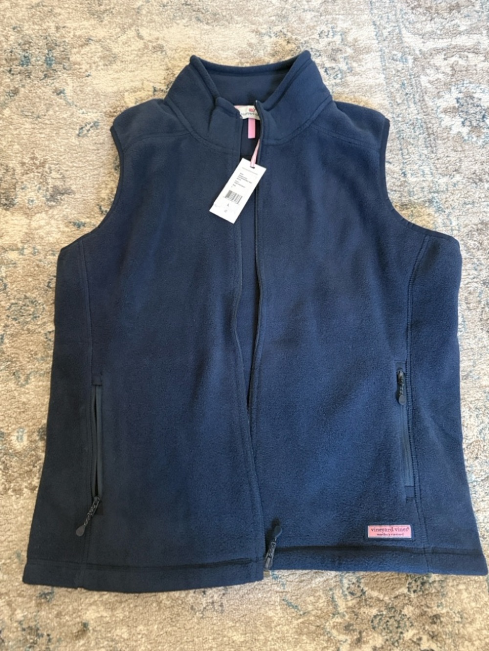 NWT Vineyard Vines Westerly Navy Fleece Zip-Up Vest
